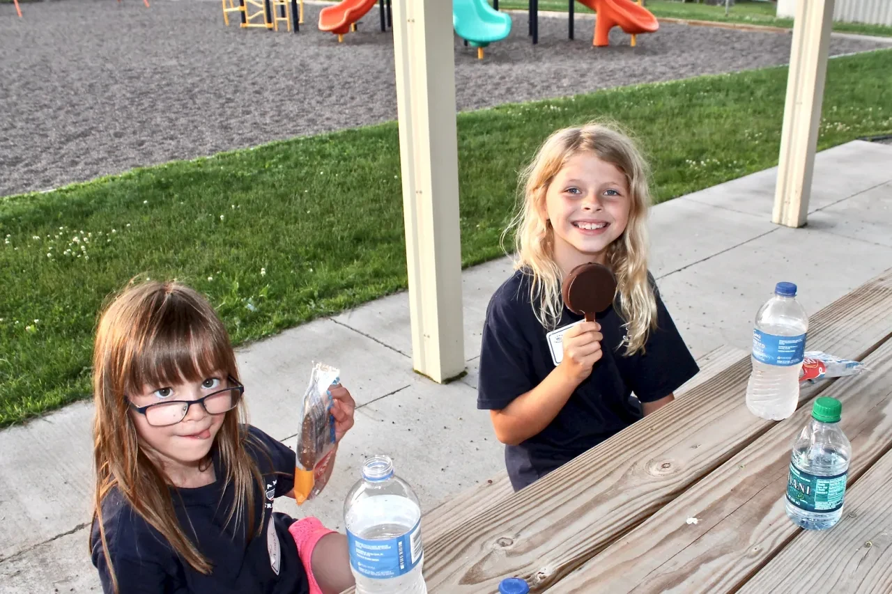 Camp Gratitude girls enjoying ice cream